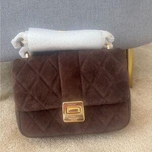 Kate Spade Brown Quilted Suede Bag